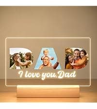 Custom Picture Frames with Photo, Personalized Photo Frame with Night Light, Customized Picture Frame, Personalized Anniversary Birthday Gifts for Women Men Her Him Girlfriend Boyfriend Couple