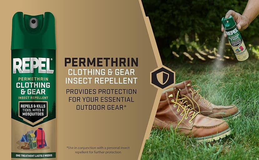 Repel Permethrin Clothing & Gear Insect Repellent, Use on Outdoor Gear, Tents and Sleeping Bags, Repels Mosquitoes, Ticks, Mites, (Aerosol Spray) 6.5 fl Ounce