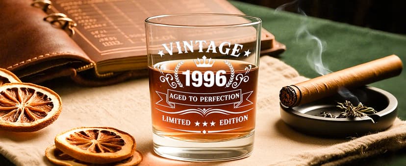 30th Birthday Gifts for Men, 30th Men’s Birthday Gifts for Men Who Have Everything Vintage 1996 Whiskey Glass Baseball Cap 30 Year Old Funny Personalized Birthday Gifts for Him Husband Boyfriend Dad B0FVFCPSLS
