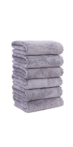 MOONQUEEN Microfiber Facial Cloths Fast Drying Washcloth 12 Pack - Premium Soft Makeup Remover Cloths - Highly Absorbent