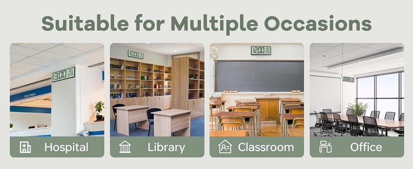 JALL 14.5" Large Digital Wall Clock Battery Operated with Big Digits LCD Screen Display, Day, Date, Alarm, Auto DST, Temperature for Living Room, Bedroom, Desk Decor, Mounted, Gift for Elderly