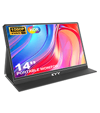 KYY Portable Monitor 15.6inch 1080P FHD USB-C, HDMI Computer Display HDR IPS Gaming Monitor w/Premium Smart Cover & Screen Protector, Speakers, for Laptop PC MAC Phone PS4 Xbox Switch