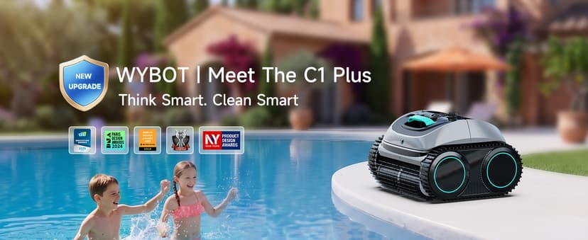 WYBOT C1 Cordless Robotic Pool Cleaner, 4-in-1 Pool Vacuum for Inground Pools & Above Ground Pool Up to 150 Mins Runtime, Power Suction with Smart Navigation & APP Control (Lake Green)