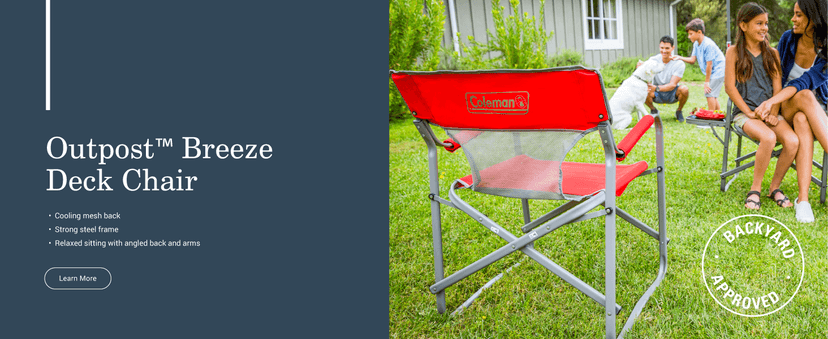 Coleman Utopia Breeze Lightweight Beach Chair with Cup Holder, Comfortable Portable Outdoor Chair with Carry Bag, Supports up to 250lbs, Great for Beach & Yard