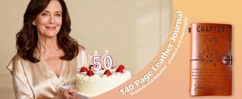 50th Birthday Decorations for Women, 50 Year Old Birthday Gifts Refillable Notebook, Turning 50 Fifty 1976 Bday Presents 50th Birthday Gifts for Hers, Chapter 50 Journal for Women B0FSKNHGKG