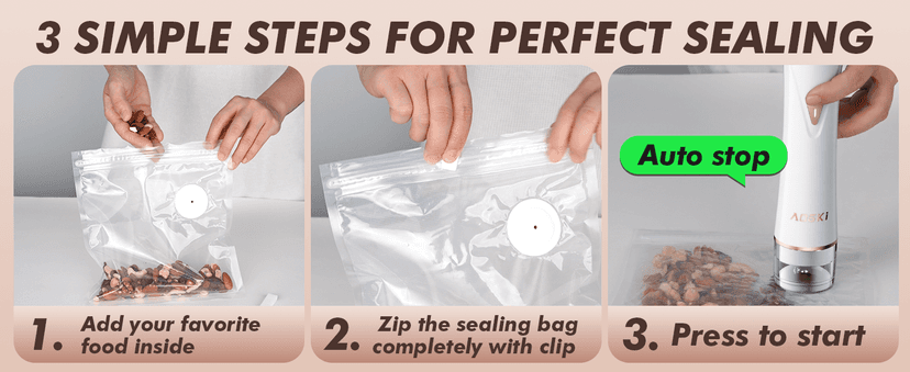 Compact Vacuum Sealer for Food Sealer: Handheld Portable Vacuum Sealer Machine for Food Storage, Rechargeable Food Vacuum Sealing for Kitchen Travel Fridge Meal Prep, Gifts for Mom, Wife, Chef & Home