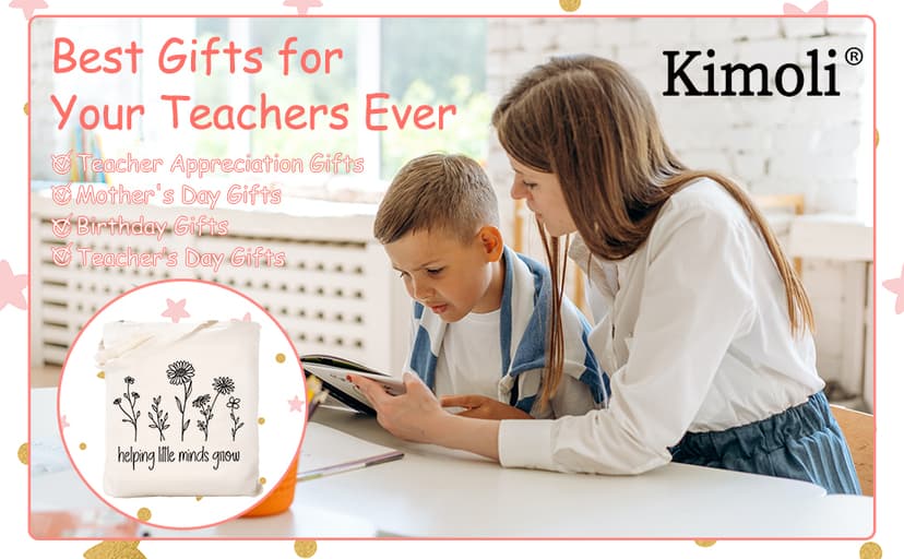 Teacher Appreciation Gifts School Canvas Tote Bags Aesthetic Travel Beach Bag Summer Reusable Grocery Shopping Bag