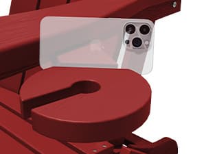SERWALL Adirondack Chair with Cup Holders - Composite Adirondack Chairs Set of 2 HDPE Outdoor Chairs All Weather Use- Dark Red