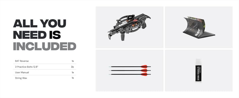 BALLISTA BAT Reverse Draw Compound Mini Crossbow - Crossbow for Hunting, Fishing and Target - Fast 340 fps, Powerful 150lbs, Lightweight 3lbs