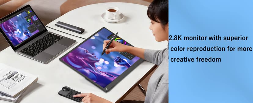 Viyivwine Portable Monitor Touchscreen 15.6" 2.8K Laptop Screen Extender 2880x1620,100Hz,100%sRGB,w/45° Adjustable Stand,mini HDMI USB-C Computer Display for Laptop PC Phone Mac