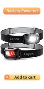 Lepro HeadLamp, 2 Pack Super Bright LED Head lamp with 6 Lighting Modes, Waterproof, Battery Powered LED Lightweight Headlight for Cycling Running Camping for Kids Adults