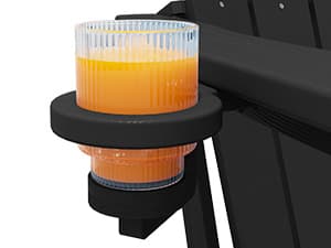 SERWALL HDPE Folding Adirondack Chair with Dual Cup Holder - Composite Adirondack Chair Set of 4- Black