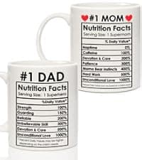 Breezy Valley Best Mom Dad Gift Set, Mom and Dad Coffee Mugs, Christmas Gifts for Parents Birthday Gifts from daughter Son, Anniversary Present for Parents