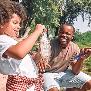 Lanaak Kids Fishing Pole, Kids Portable Telescopic Fishing Rod Set, Tackle Box and Fishing Net Combo Kit, Kids Fishing Gear for Boys and Girls Age 5-10 and Youth