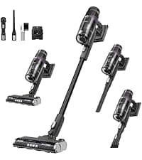 Eureka Cordless Vacuum Cleaner, Anti-Tangle Brushroll, Rechargeable Stick Vacuum, Lightweight for Carpet, Hard Floor, Pet Hair, White NEC280WH