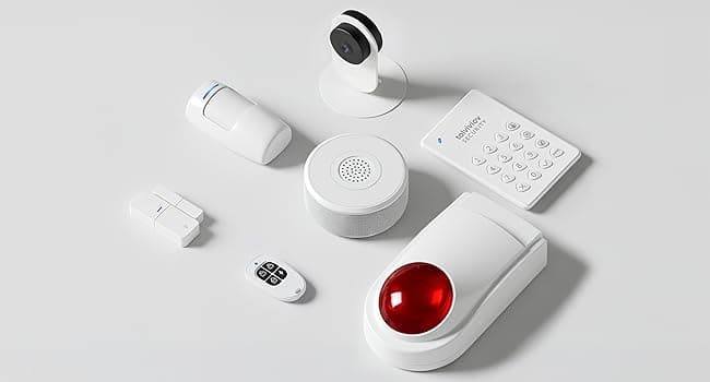 WiFi Door Alarm System, Wireless DIY Smart Home Security System, with Phone APP Alert, 8 Pieces-Kit (Alarm Siren, Door Window Sensor, Remote), Work with Alexa, for House, Apartment, by tolviviov