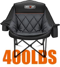 Overmont Oversized Folding Camping Chair - 450lbs Support with Padded Cushion Cooler Pockets - Heavy Duty Collapsible Chairs for Sports Garden Beach Fishing