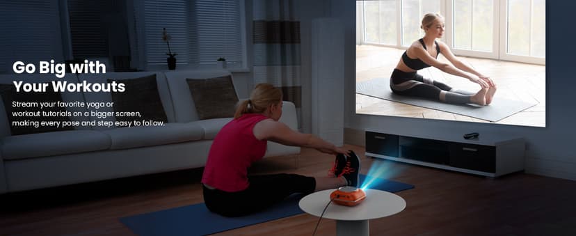 Mini Projector with Two -Way Bluetooth, Portable Projector for Home Theater Use, Support 1080P for Outdoor Projector/Movie Projector Compatible with HDMI, USB, Laptop, TV Stick (Orange)