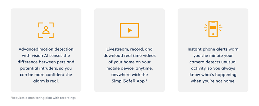 SimpliSafe Smart Alarm Wireless Indoor Security Camera