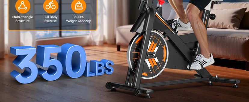 Exercise Bike, Wenoker Stationary Bike for Home, App Supported Indoor Bike with Silent Belt Drive, Heavy Flywheel, Multi-grips Handlebar and Upgraded Digital Display