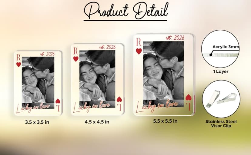 Custom acrylic clip with your photo and message, an anniversary, Valentine's Day or Christmas gift for couples and loved ones Personalized Car Visor Photo Clip, Drive Safe Picture Holder B0GGHG2KHN
