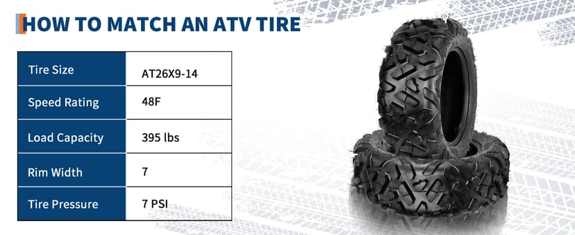 Garvee 2 Pack 26x9-14 ATV UTV Tires 6-Ply All-Terrain Tubeless Tires for Daily Work, Hunting & Recreational Riding on ATV, UTV, Quad and 4 Wheeler
