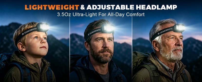 Upgraded Headlamp Rechargeable, Ultra Bright Headlight Flashlight with White Red Light, Motion Sensor Head Lights for Forehead, 6 Modes Head Lamp for Outdoor Camping Running Waterproof (2, Black)