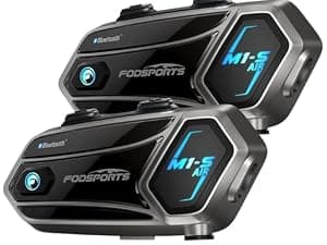 Fodsports FX6 Motorcycle Bluetooth Headset, 6 Riders Group Motorcycle Intercom Bluetooth, 1000M Motorbike Helmet Communication Systems/Voice Command/Universal Pairing/FM Radio(2 Pack)