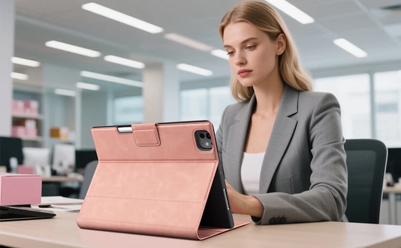 Antbox for iPad Pro 13 Inch Case M5 2025/M4 2024, Built-in Pencil Holder, Supports Pencil Pro/(USB-C), Auto Sleep/Wake Function PU Leather (Brown)