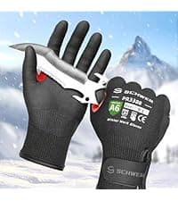 Schwer 2 Pairs 100% Waterproof Winter Work Gloves, ANSI A2 Cut Resistant Freezer Gloves for Outdoor Cold Weather Keep Hands Warm, Thermal Insulated Gloves for Shoveling Snow, Ice Fishing, L