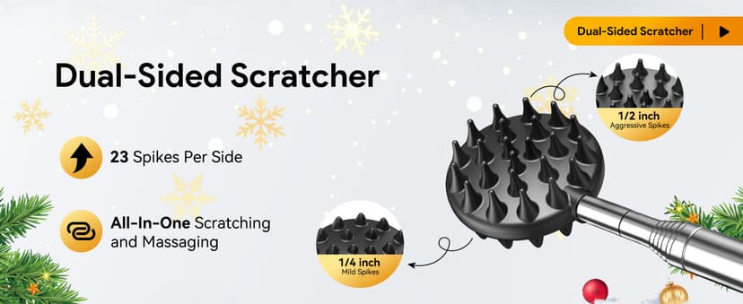 TUKUOS Telescoping Back Scratcher with 4Pcs Detachable Scratching Heads, Fathers Day Dad Gifts for Men Back Scratcher for Men/Dad/Women