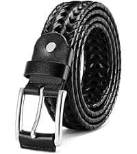 CHAOREN Leather Braided Belts for Men 2 Pack - 1 1/8" Leather Belts in Package Box - Versatile Style Solution