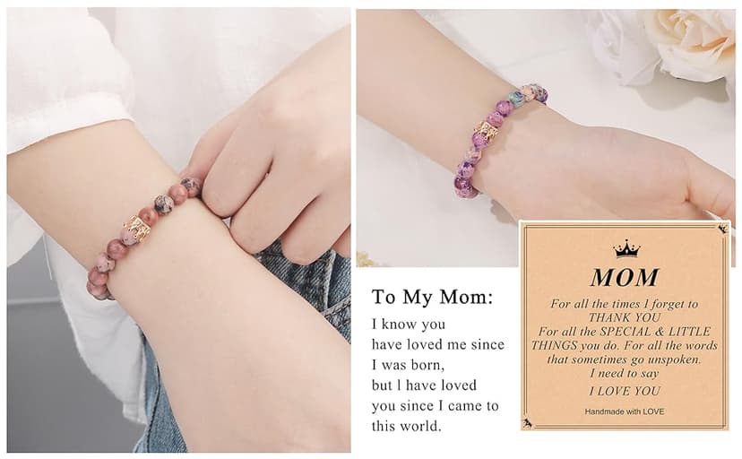 JoycuFF Woman Birthday Gifts Idea Friendship Gifts For Women Best Friends Besties Aunt Female Mom Daughter Granddaughter Gf Anniversary Christmas Graduation Healing Stone Crown Gifts For Her