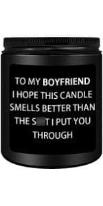 Anniversary Birthday Gifts for Men, Gifts for Boyfriend, Funny Romantic Wedding Gift for Men, Him, Boyfriend, Husband, Best Friends, Lover, Black Cedar Juniper Sandalwood Candle