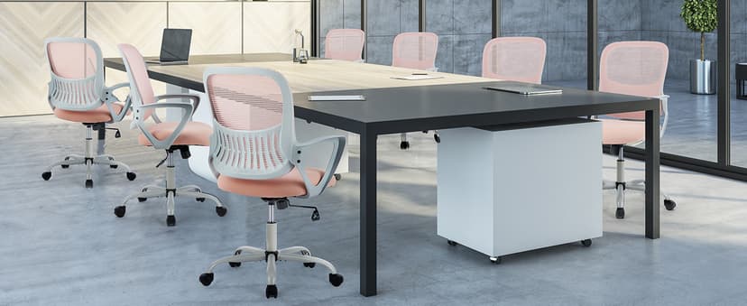 Sweetcrispy Home Office Managerial Executive Chair, Ergonomic Mesh Adjustable Swivel Mid-Back Chair with Comfortable Lumbar Support, Comfy Arms for Bedroom,Study,Student
