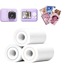 Kids Camera, 1080P Instant Digital Print Camera for Kids, Christmas Birthday Gifts for 4 5 6 7 8 9 10 Year Old Girls Boys, Portable Toy with 32GB SD Card & 3 Rolls Printing Paper, Purple