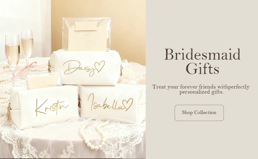 Personalized custom signature makeup bags, wedding bridesmaid gifts, the best gift for your best friend, suitable for weddings, gift-giving, travel makeup bag customized gift box