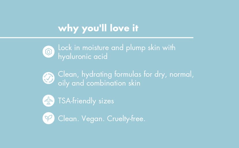 e.l.f. SKIN Holy Hydration! Hydrated Ever After Skincare Mini Kit, Cleanser, Makeup Remover, Moisturiser & Eye Cream For Hydrating Skin, Airplane-Friendly Sizes