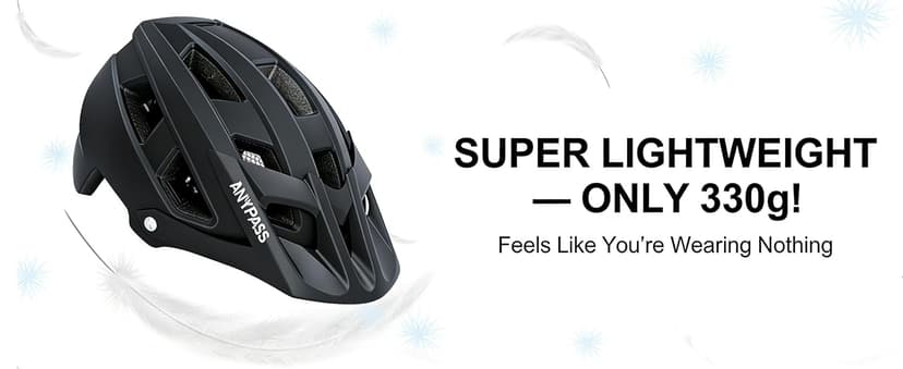 Mountain Bike Helmet Adult Men Women - Ultra Comfort, Super Lightweight Bicycle Helmets, MTB Cycling Gear Biking Accessories with Adjustable Fit & Removable Sun Visor