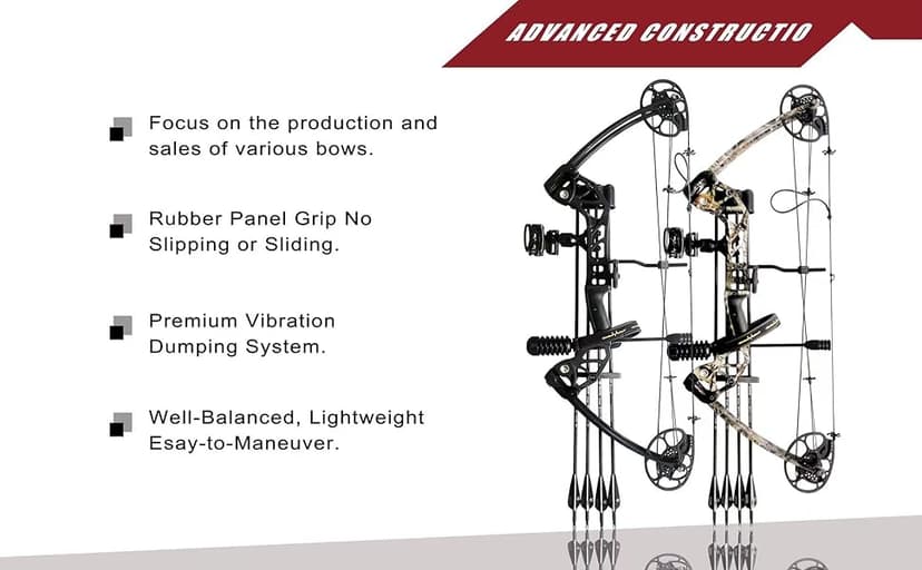 Compound Bow Draw Weight 0-70 Lbs for Pull Beginner and Intermediate Archer Fully Adjustable 19.25"-31" with All Accessories, up to IBO 320 fps,Package with Archery Hunting Equipment New 2024