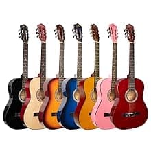 BESYOU Acoustic Guitar 38" Wood Guitar with starter kit-Travel Gig Bag, Tuner,guitar pick with Beginner Set for Kids/Adults -Natural