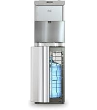 Brio 520 ICE Water Dispenser for 5 Gallon Bottle | Bullet Ice Maker Bottom Load Cooler | UV Self Cleaning, LED Touch Display with Digital Clock, Night Light, Child Safety Lock | 2X Fast Dispense
