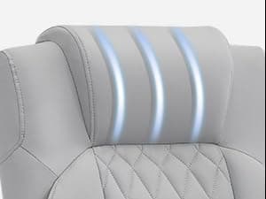 Office Chair with Adjustable Inflatable Lumbar Support,Leather Ergonomic Computer Desk Chair with Flip-up Arms,Adjustable Tilt Lock,Swivel Rolling Executive PC Chair for Work,Study,Meeting.Grey