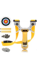COOY Slingshot,Wrist Sling Rocket Professional Hunting Slingshot with Heavy Duty Launching Bands, High Velocity Catapult …