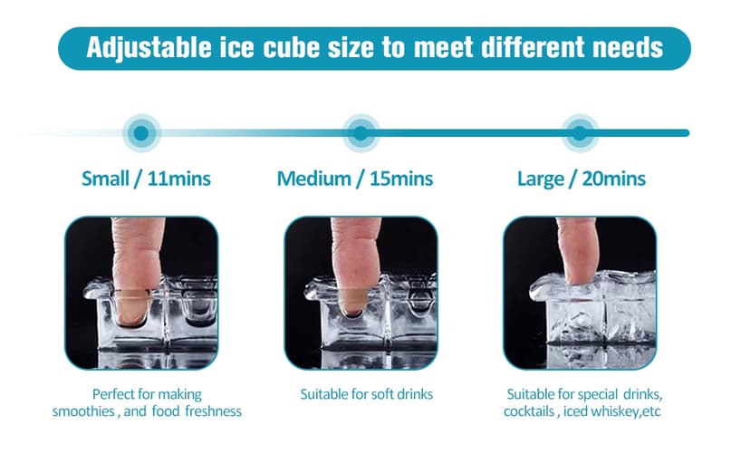 Commercial Ice Machine, 100LBS/Day Stainless Steel Freestanding Large Ice Maker, 36 Cubes in 11Mins, 24H Timer, Self-Cleaning, Ideal for Restaurant, Bars, Home and Offices