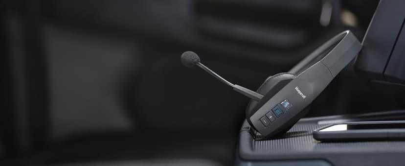 96% noise canceling headset for truck drivers; padded comfort, 24 hr talk time BlueParrott B450-XT Bluetooth Headset B087R97MM2