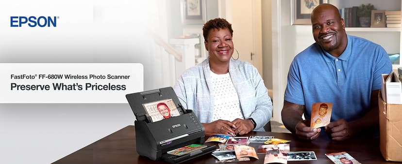 Epson FastFoto FF-680W Wireless High-Speed Photo and Document Scanning System, Black