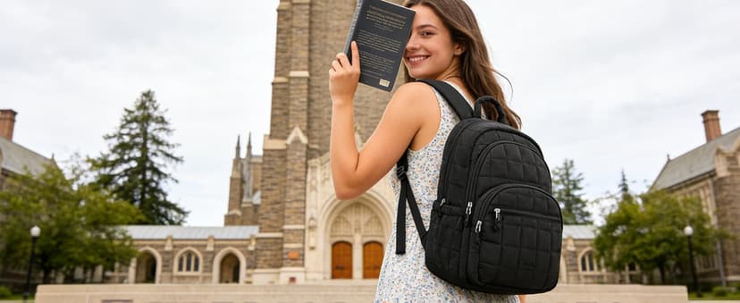 BAGSMART College Laptop Backpack, Travel Backpack for Women, Quilted Casual Daypack, Water-Resistant Bookbag for 15.6 Inch Laptop, Black