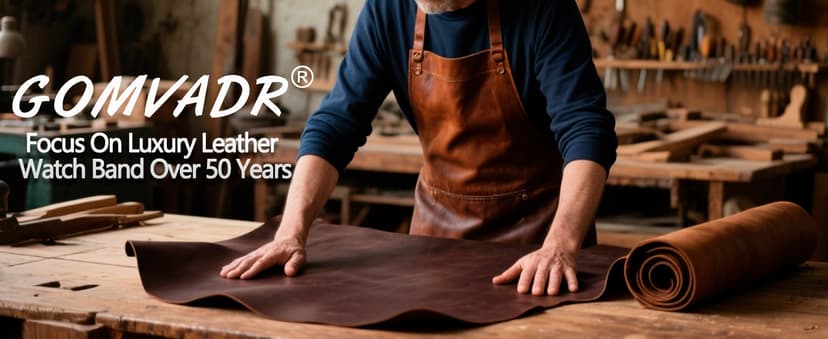 Gomvadr Italian Leather Watch Band Tuscany Natural Vegetable-Tanned Top Grain Genuine Leather Strap,18mm 19mm 20mm 21mm 22mm XL XXL Quick Release Replacement Watch Bands for Men and Women Thick and Soft