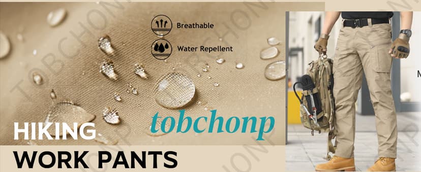 tobchonp Tactical Pants for Men Relaxed Fit Stretchy Work Pants Baggy Cargo Camo Pants Flex Carpenter Pant Multi Pockets